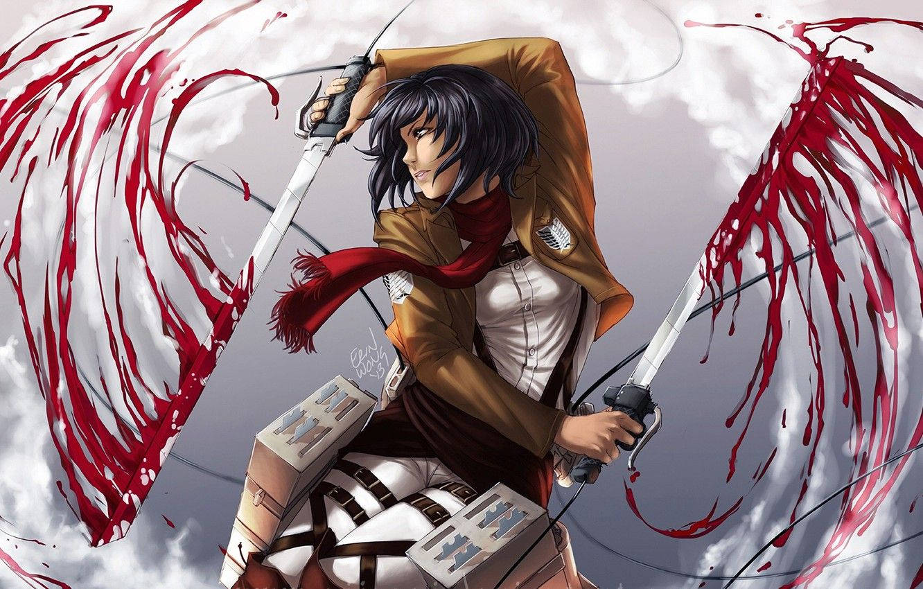 Mikasa Season 4 Bloody Sword Background