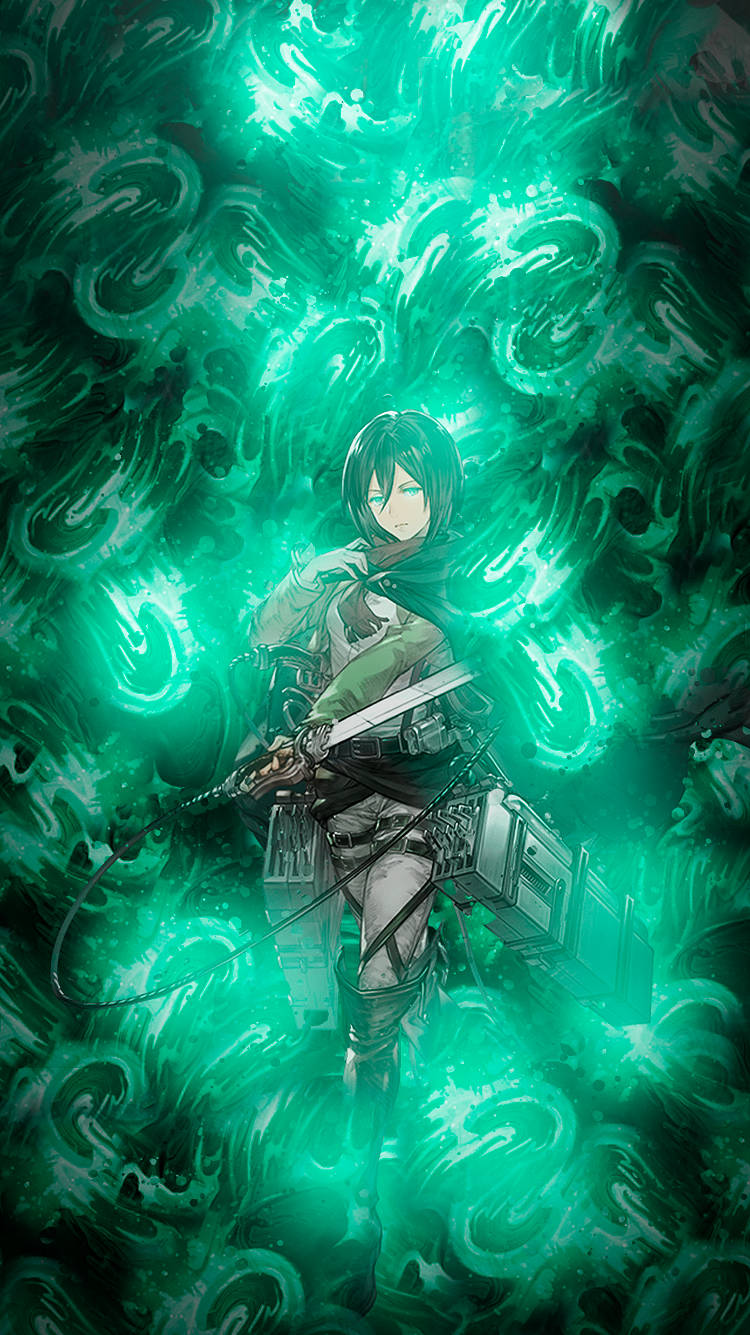 Mikasa Season 4 Green Background Background