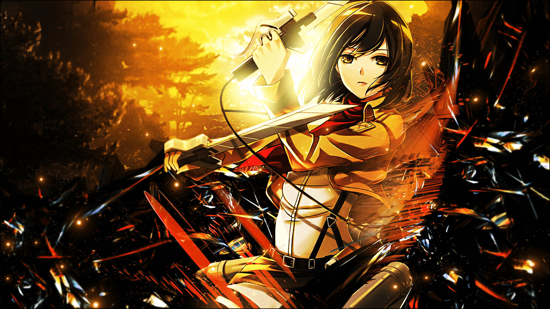 Mikasa Sword Sparks Background