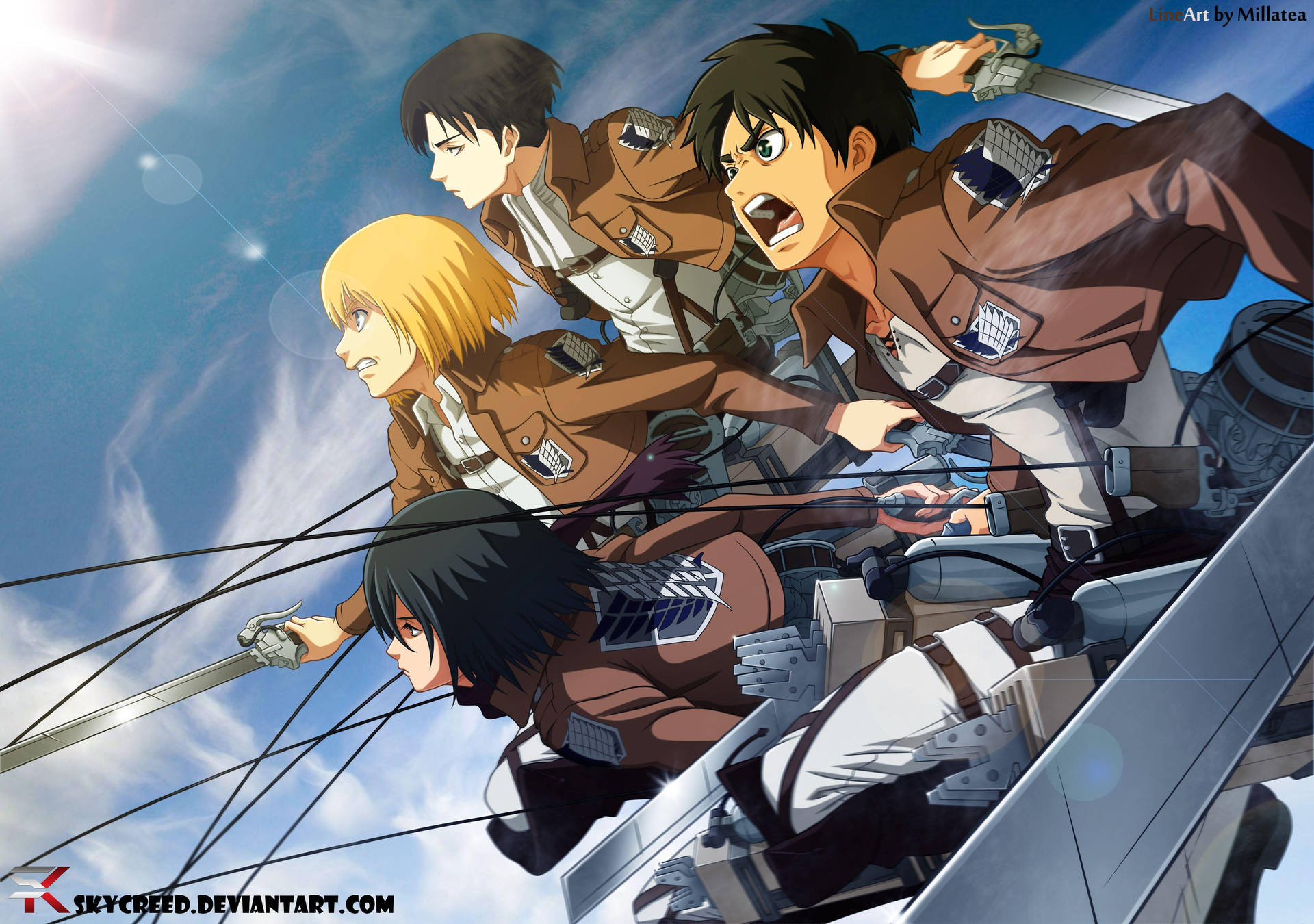 Mikasa With Team Background
