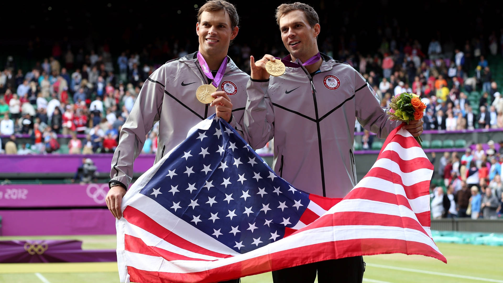 Mike Bob Bryan With American Flag