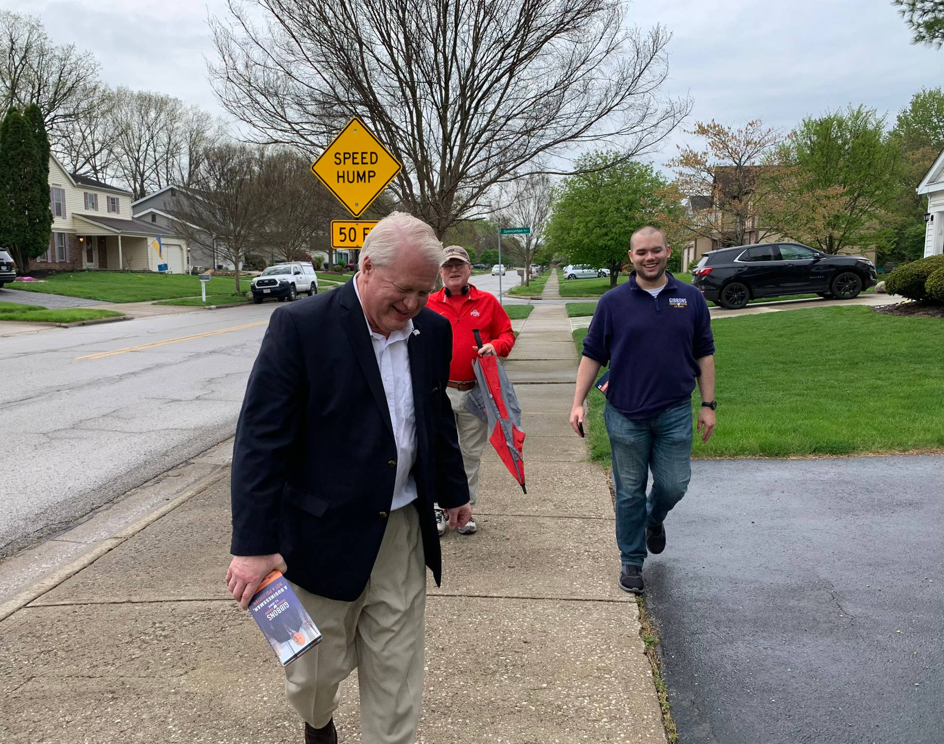 Mike Gibbons At Sidewalk For Campaigning