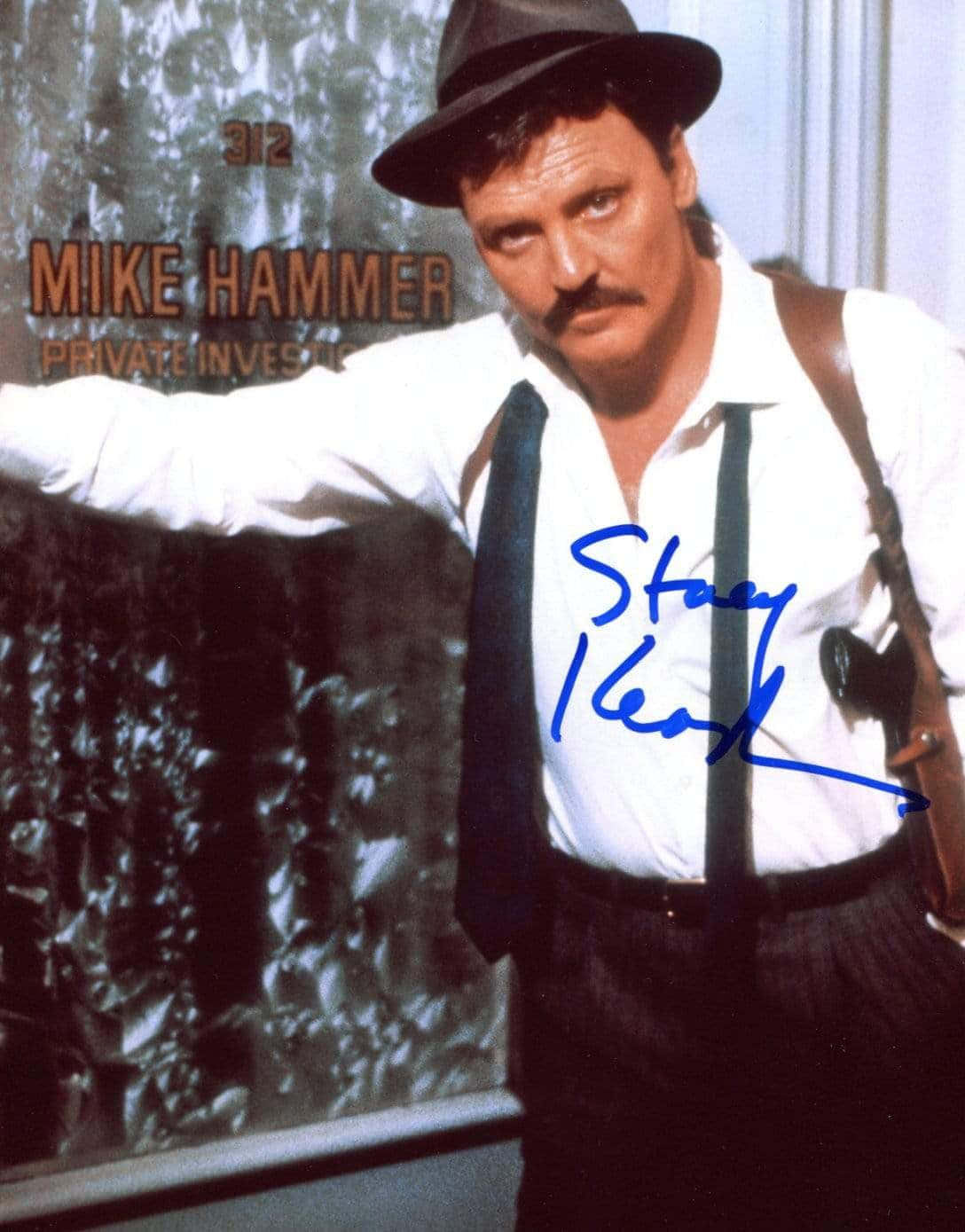 Mike Hammer Private Investigator Stacy Keach Autograph Background