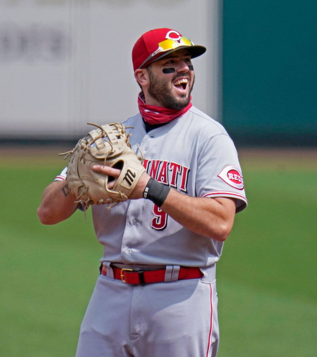 Mike Moustakas Hand In Glove Background