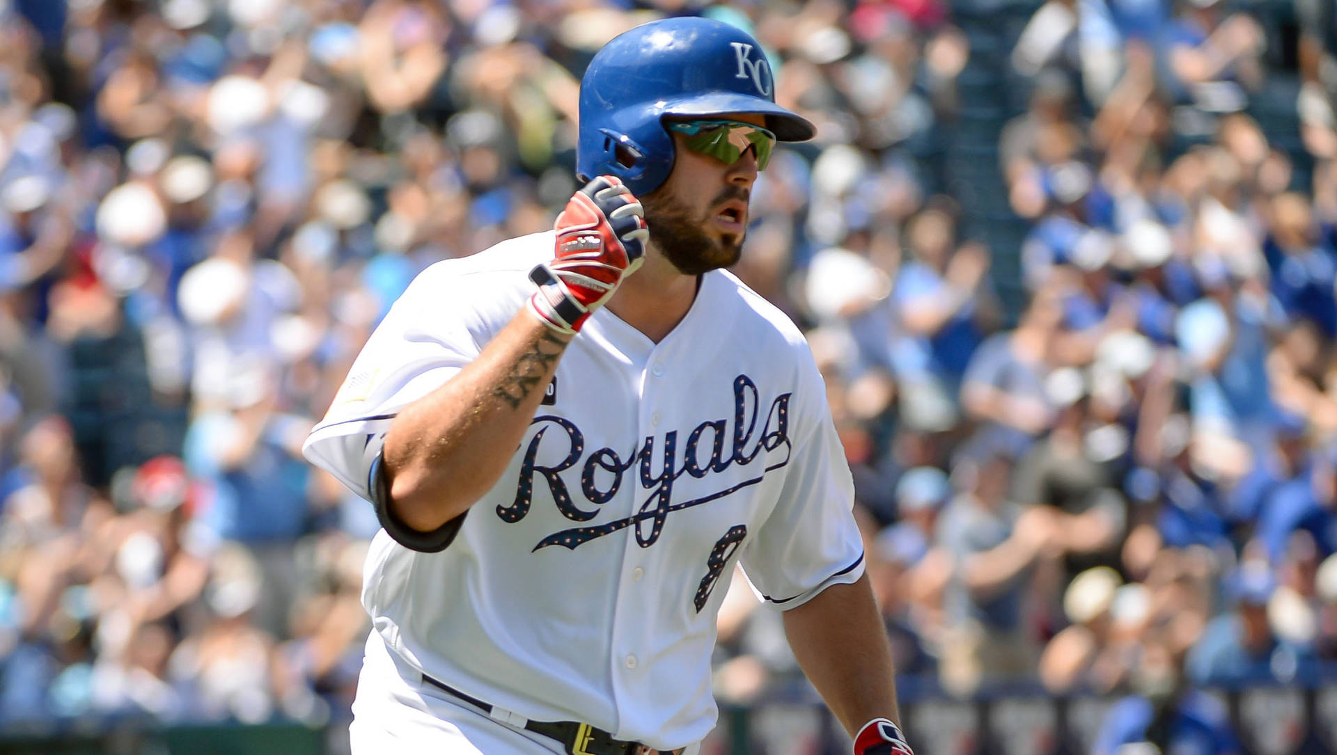 Mike Moustakas With Shades Background