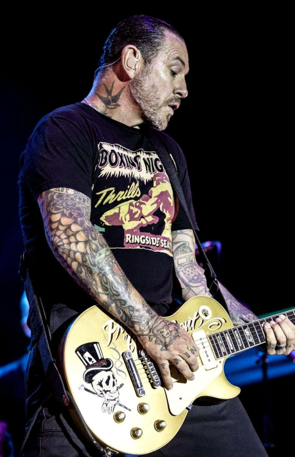 Mike Ness Of Social Distortion Concert Portrait Background