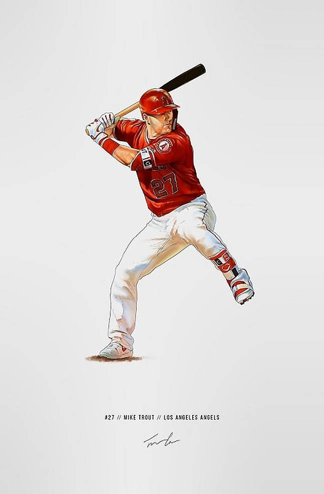 Mike Trout Art Print Background