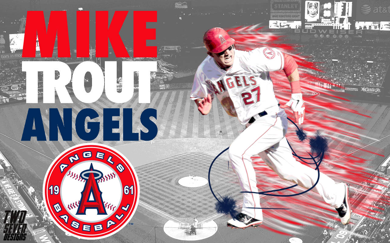 Mike Trout Baseball Angels Background