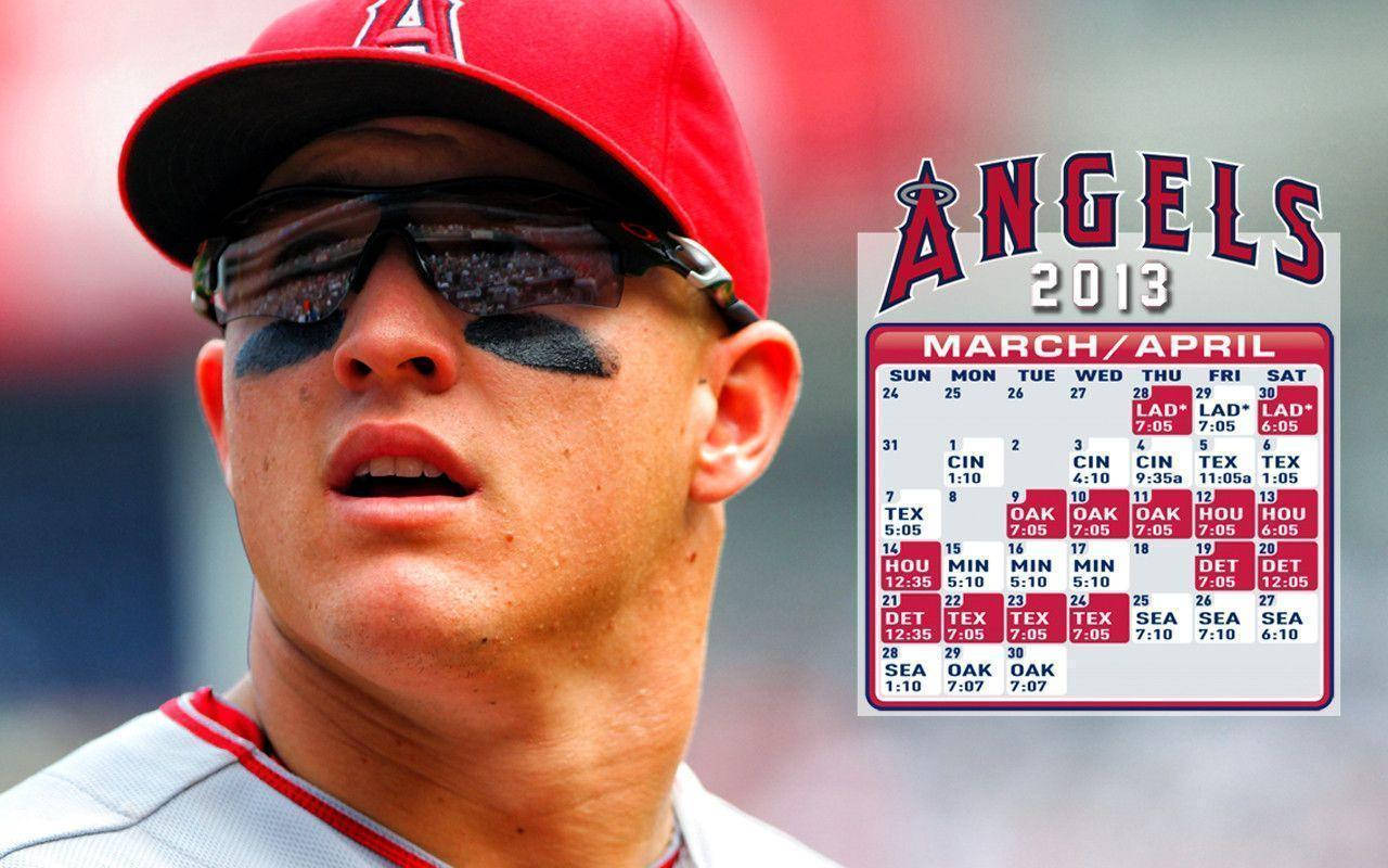 Mike Trout Baseball Schedule Background