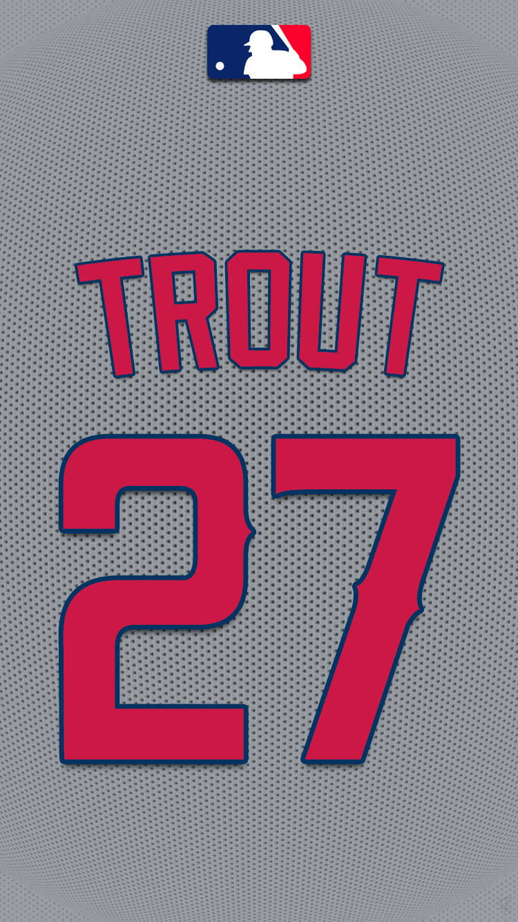 Mike Trout Gray Jersey Background