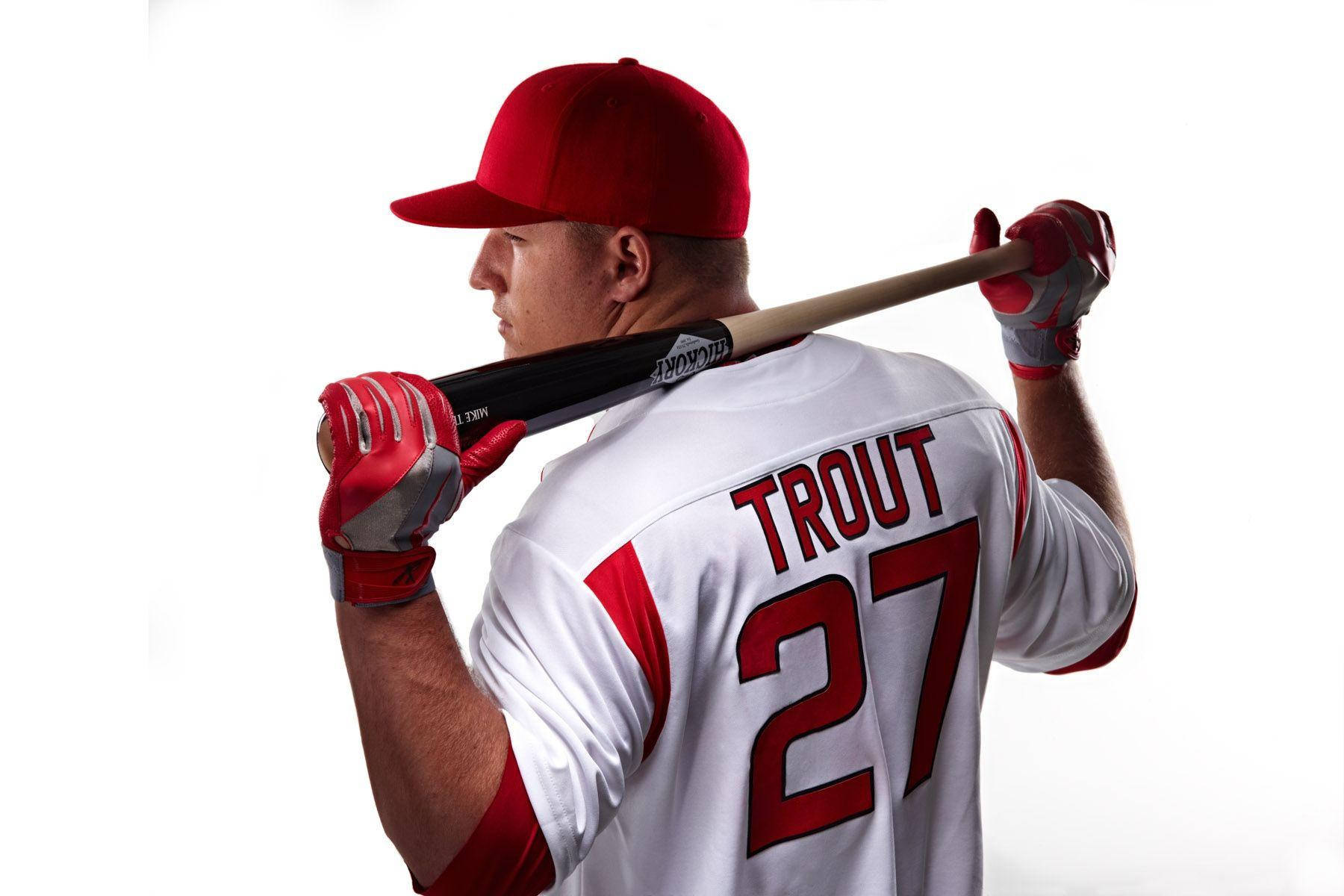 Mike Trout Hickory Baseball Bat Background