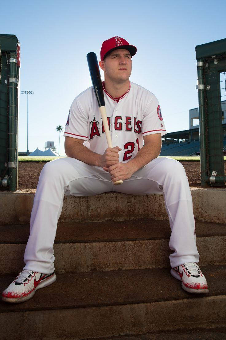Mike Trout Of The Major League Background