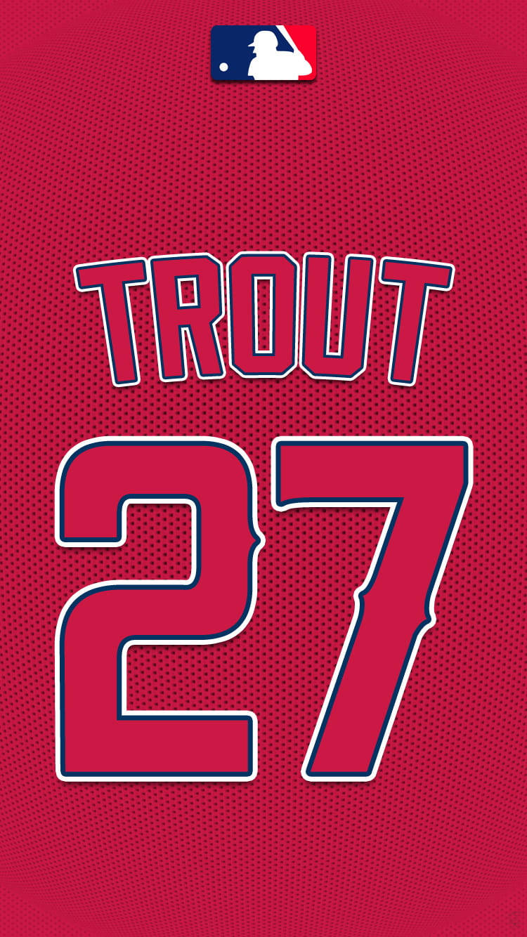 Mike Trout Red Jersey Background