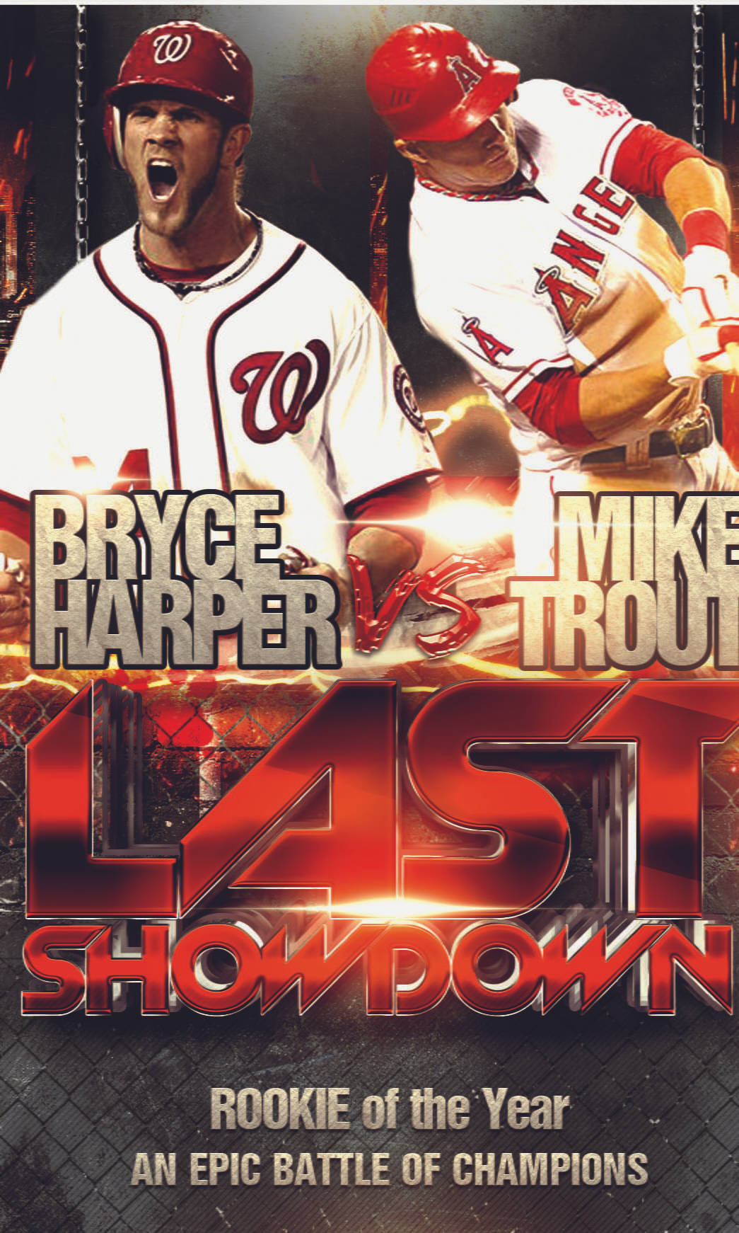 Mike Trout Vs. Harper Poster Background