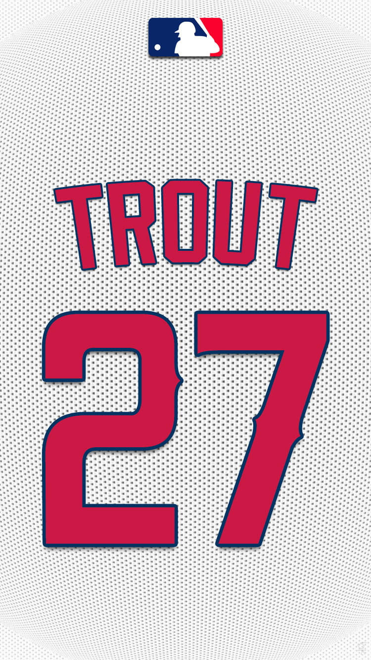 Mike Trout White Jersey Background