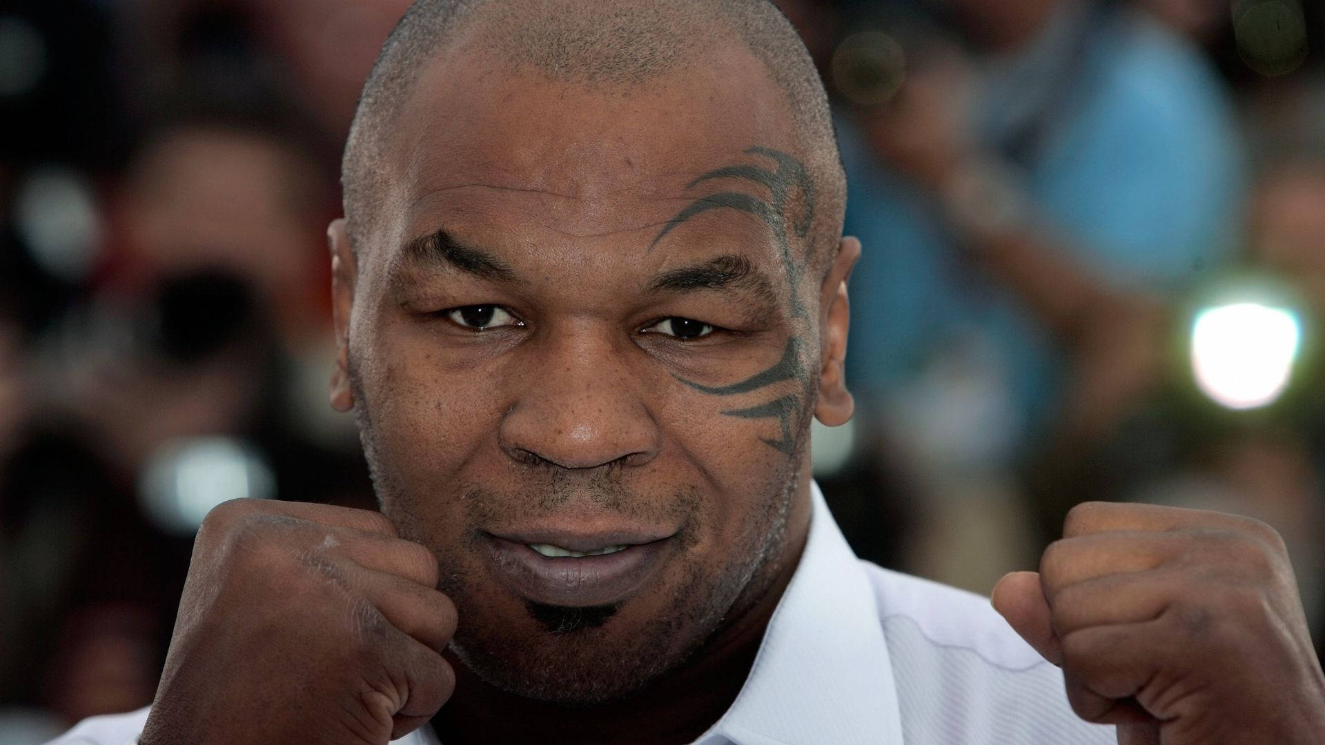 Mike Tyson Boxing Pose Background