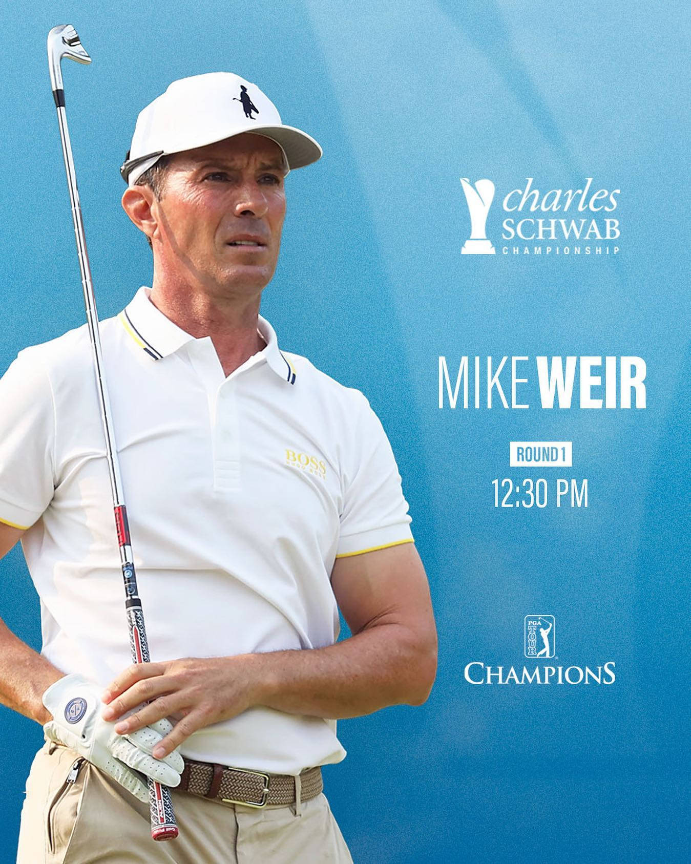 Mike Weir Golf Match Blue Poster Background