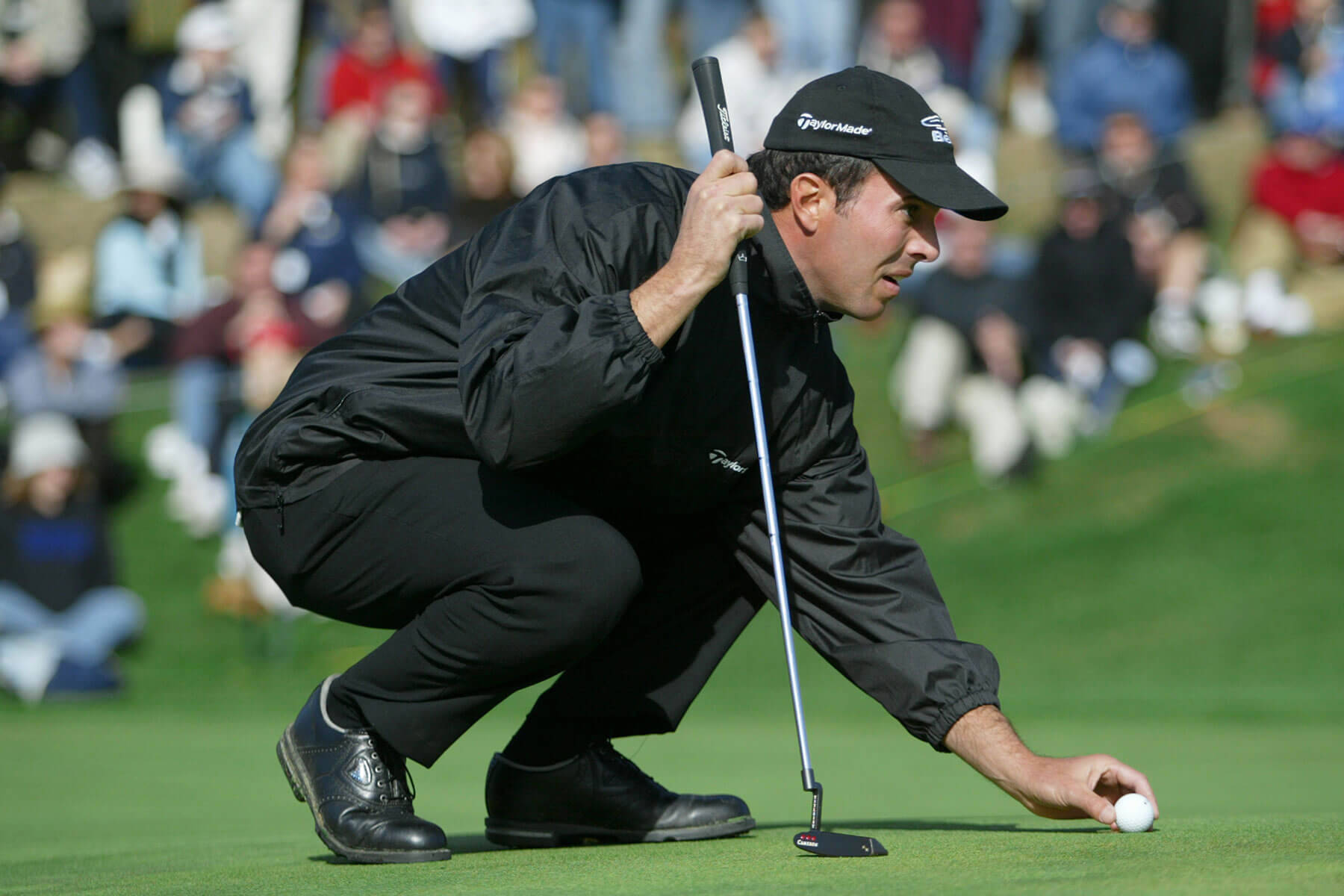 Mike Weir Positioning The Golf Ball Background