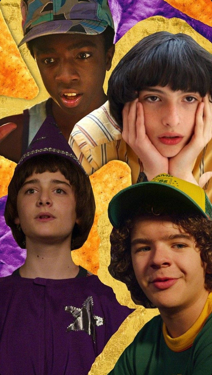 Mike Will Lucas Dustin Stranger Things Collage Background