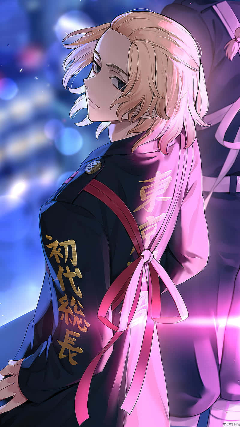 Mikey With Pink Light Tokyo Revengers Anime