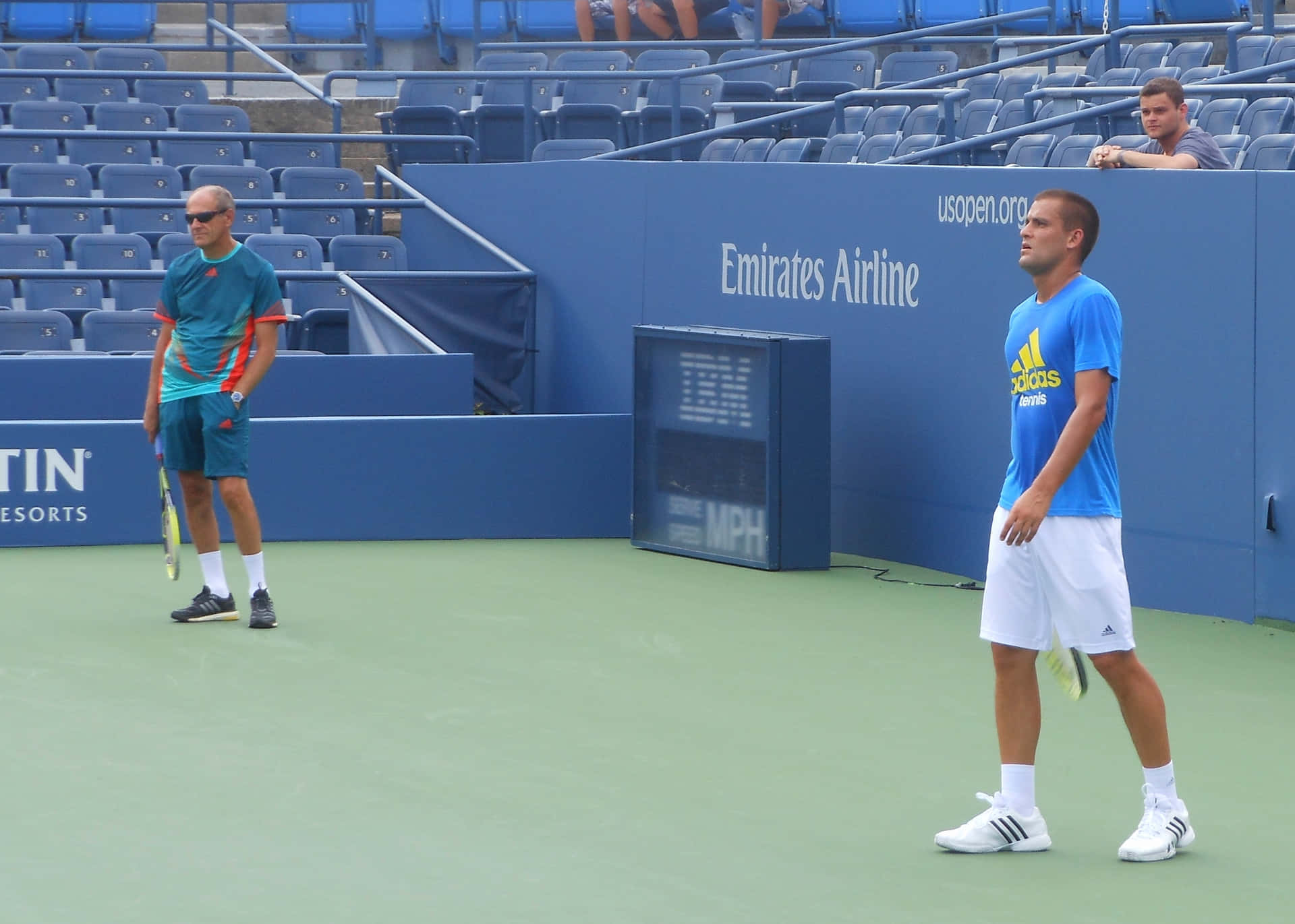 Mikhail Youzhny With Coach Boris Sobkin Background