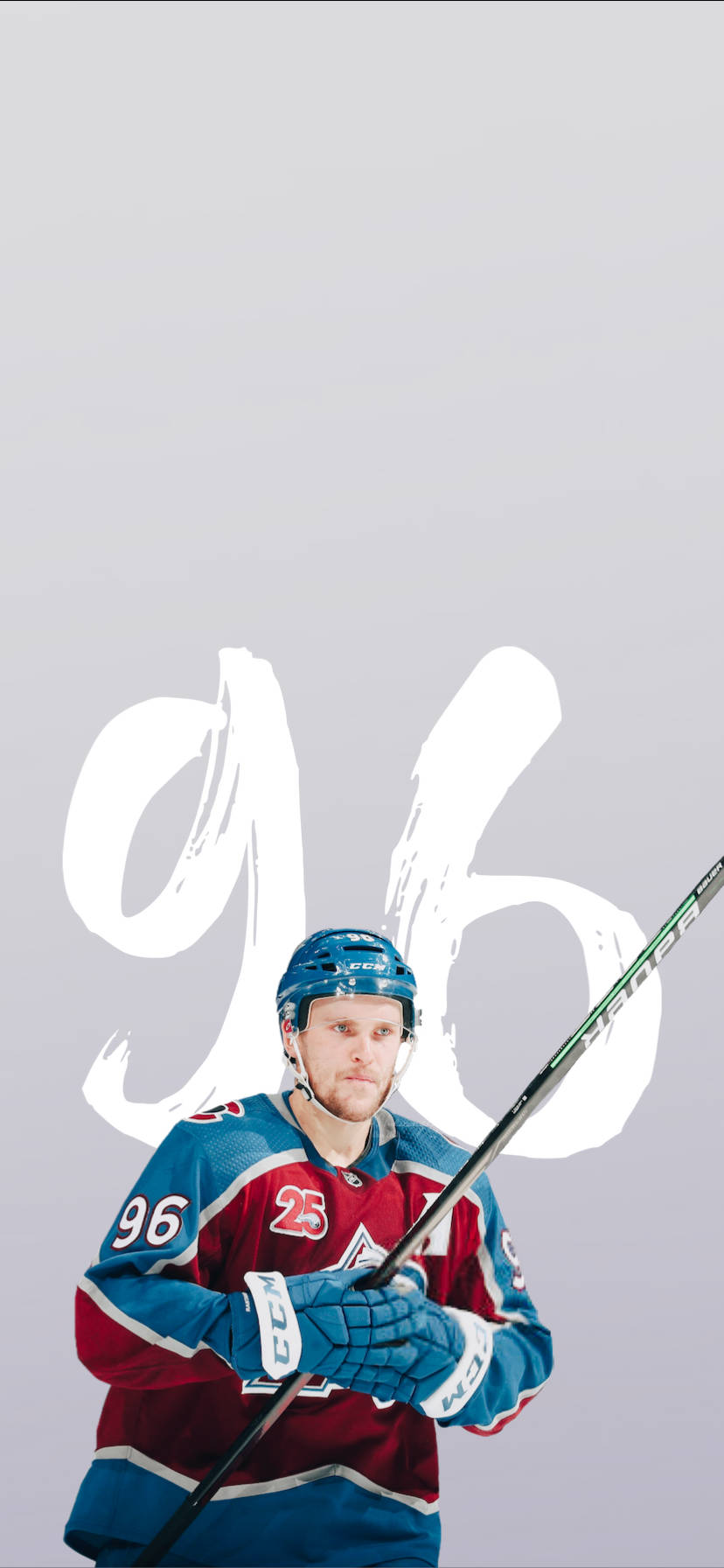 Mikko Rantanen Holding Hockey Stick With Both Hands Background