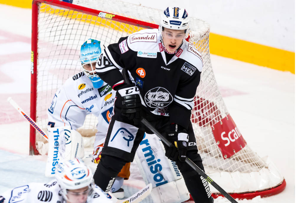 Mikko Rantanen Of Hc Tps Turku In An Intense Game Moment Background