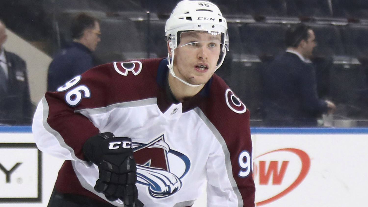 Mikko Rantanen With Mouth Open And Shocked Expression Background