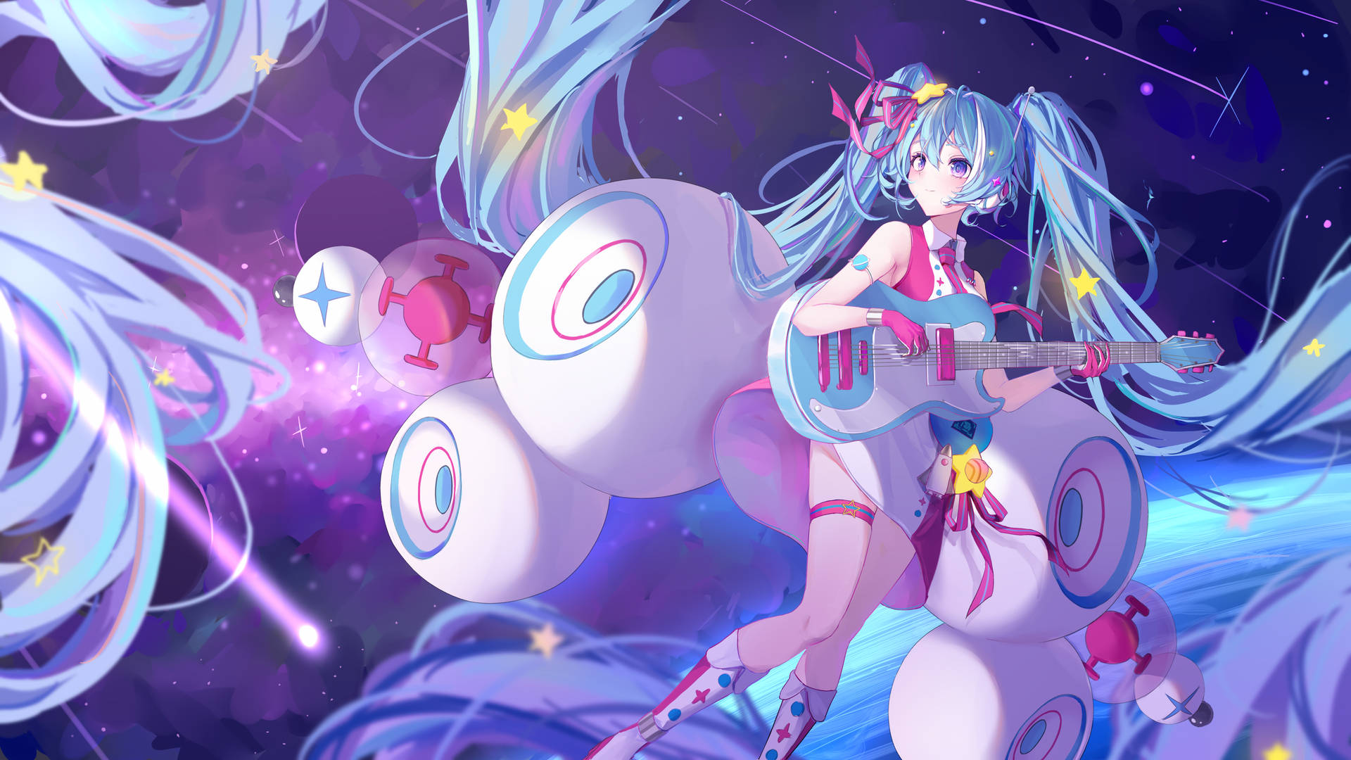 Miku Hatsune And Friends Singing Their Hearts Out