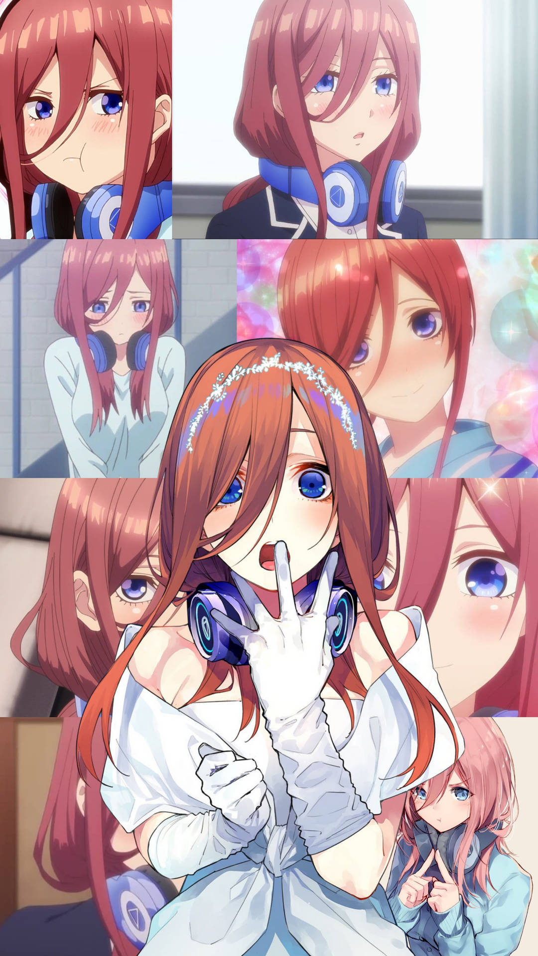 Miku Nakano Expressions Collage Background