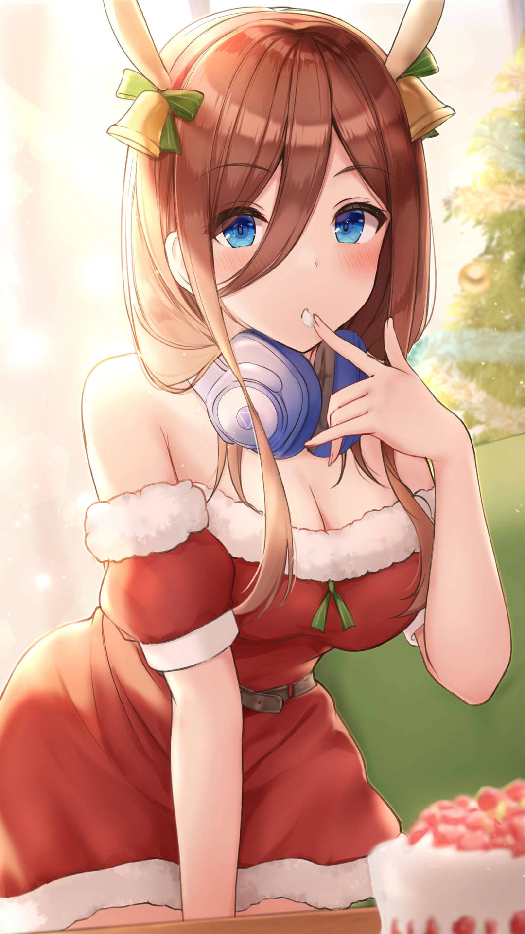 Miku Nakano In Christmas Outfit Background