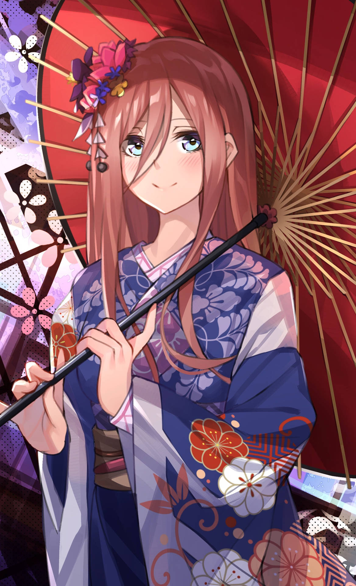 Miku Nakano In Kimono Background