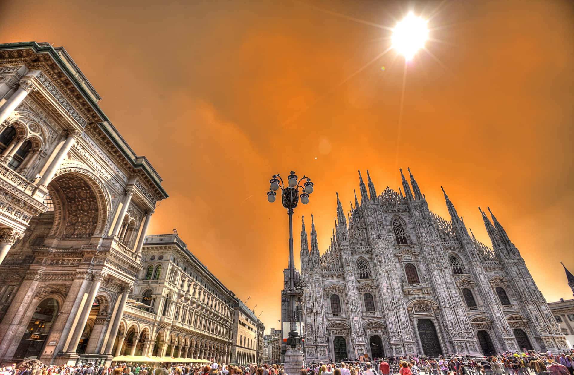 Milan Cathedral Against A Stunning Sun