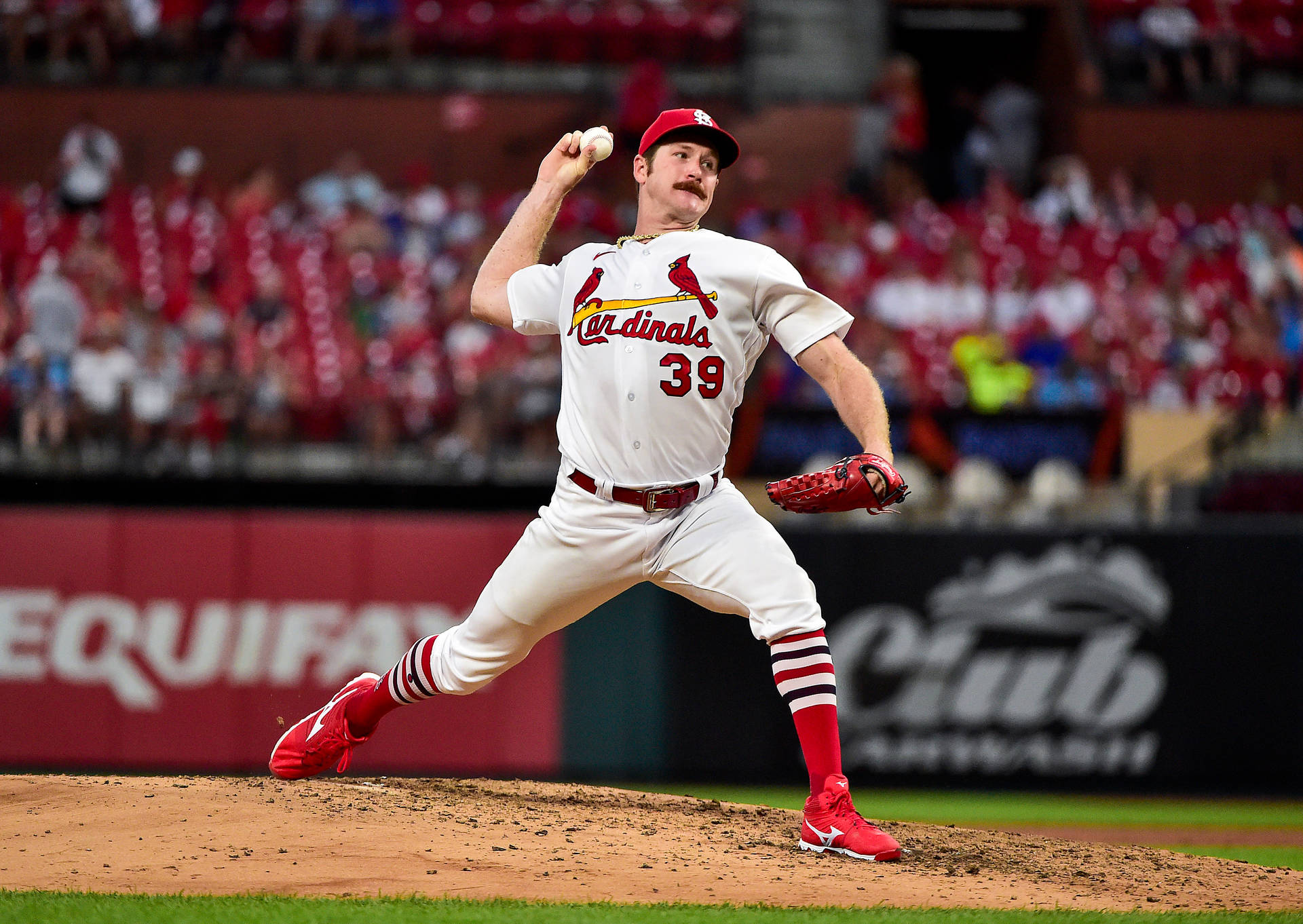 Miles Mikolas Baseball Throwing Position Background