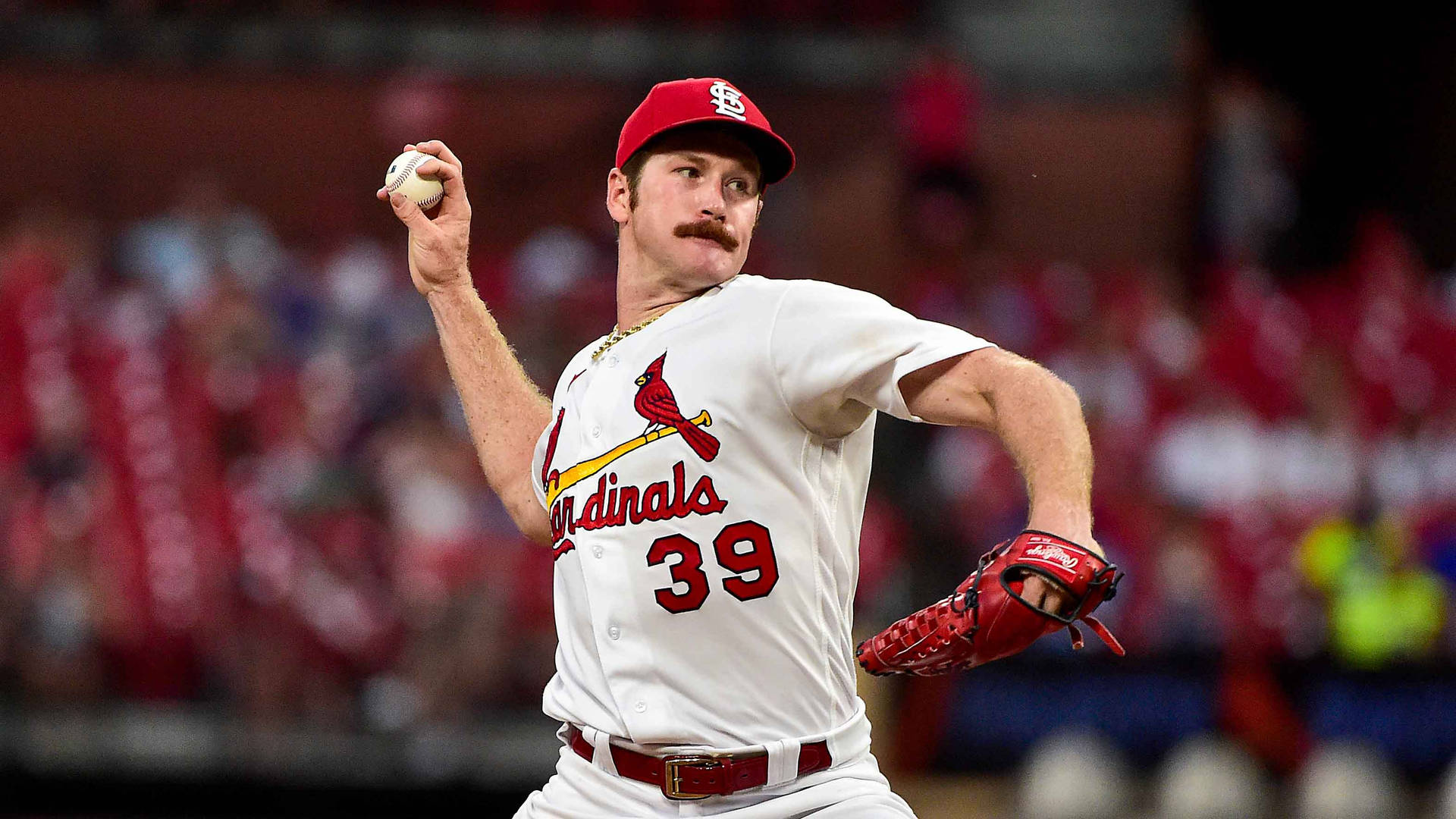 Miles Mikolas Pitching For Cardinals Background