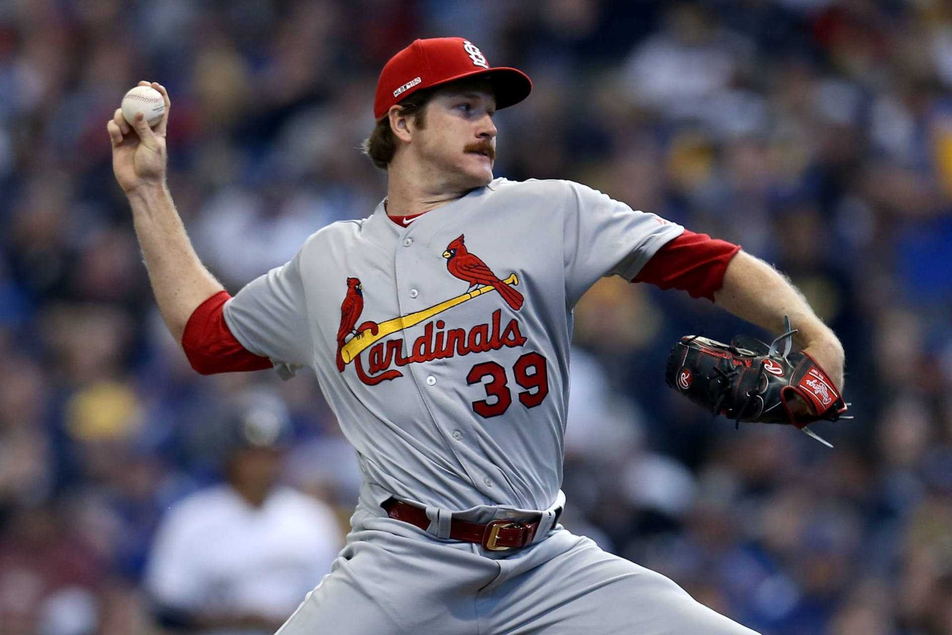 Miles Mikolas Side Profile Baseball Throwing Background