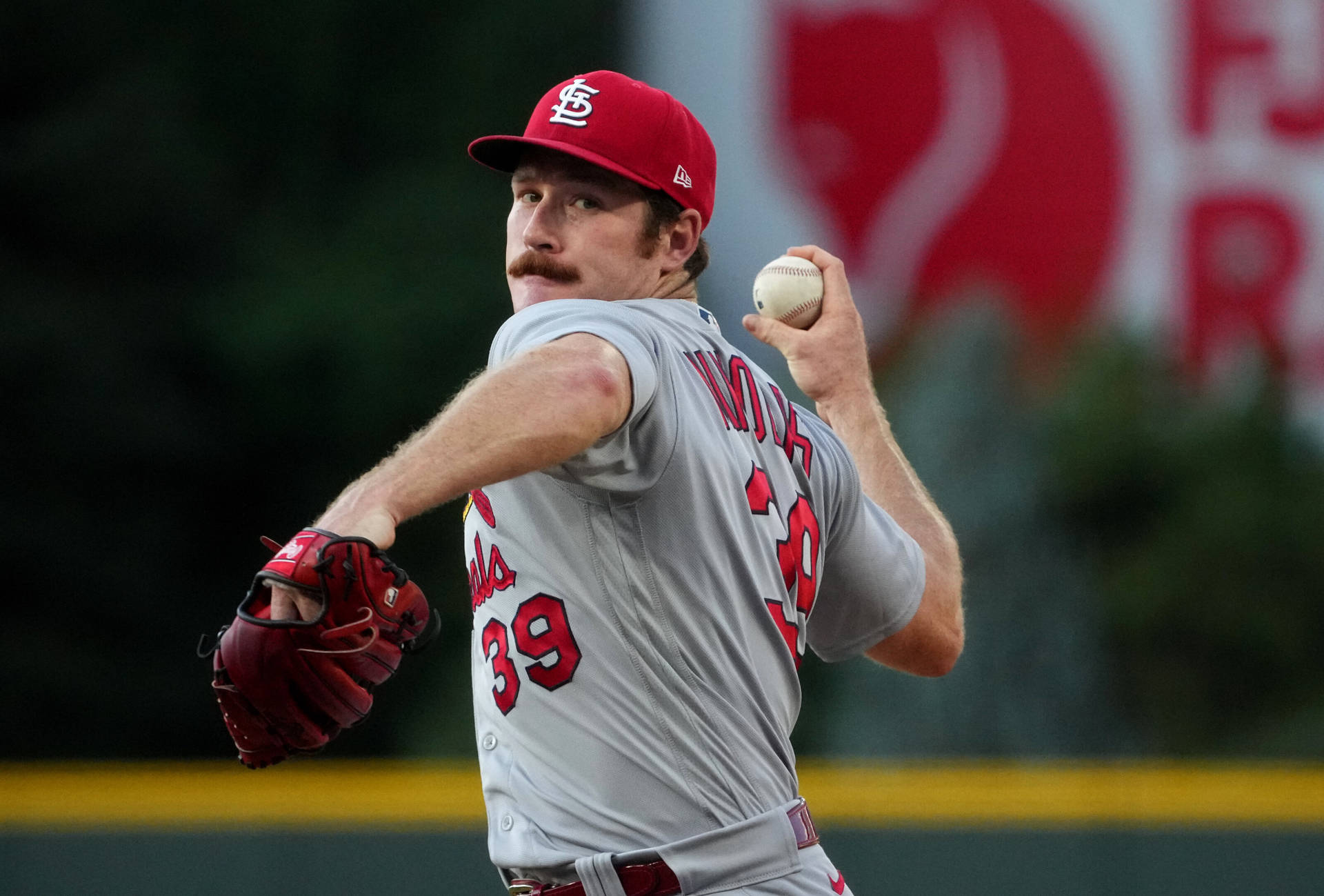 Miles Mikolas Throwing Ball Background