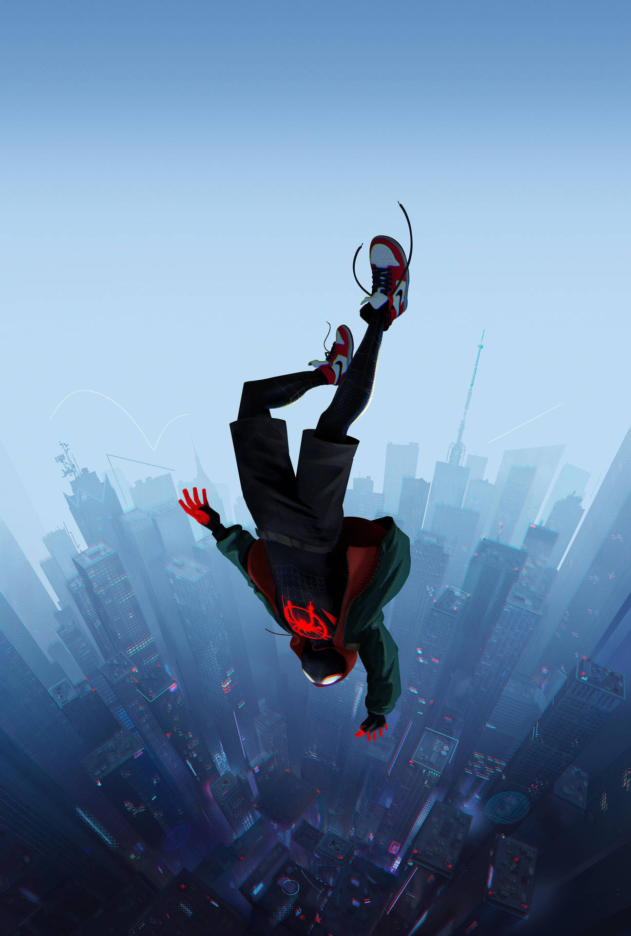 Miles Morales As Spider Man Spider Verse Background