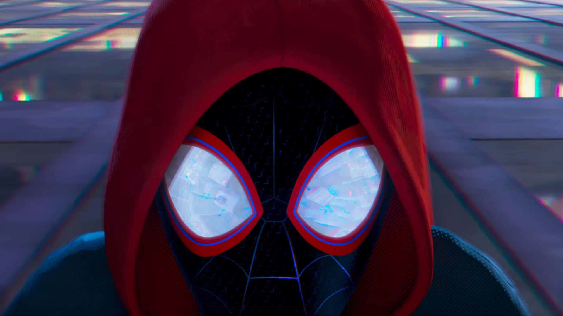 Miles Morales Discovers His Superhero Identity In Spider Man Into The Spider Verse Background