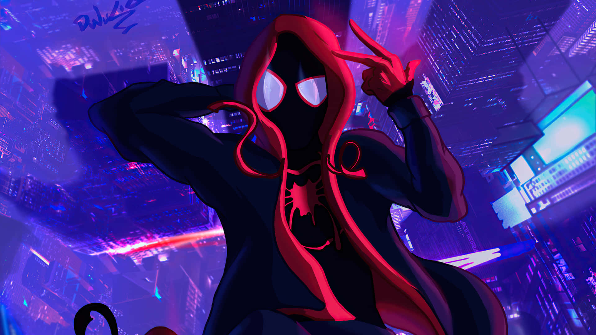 Miles Morales In Motion Background