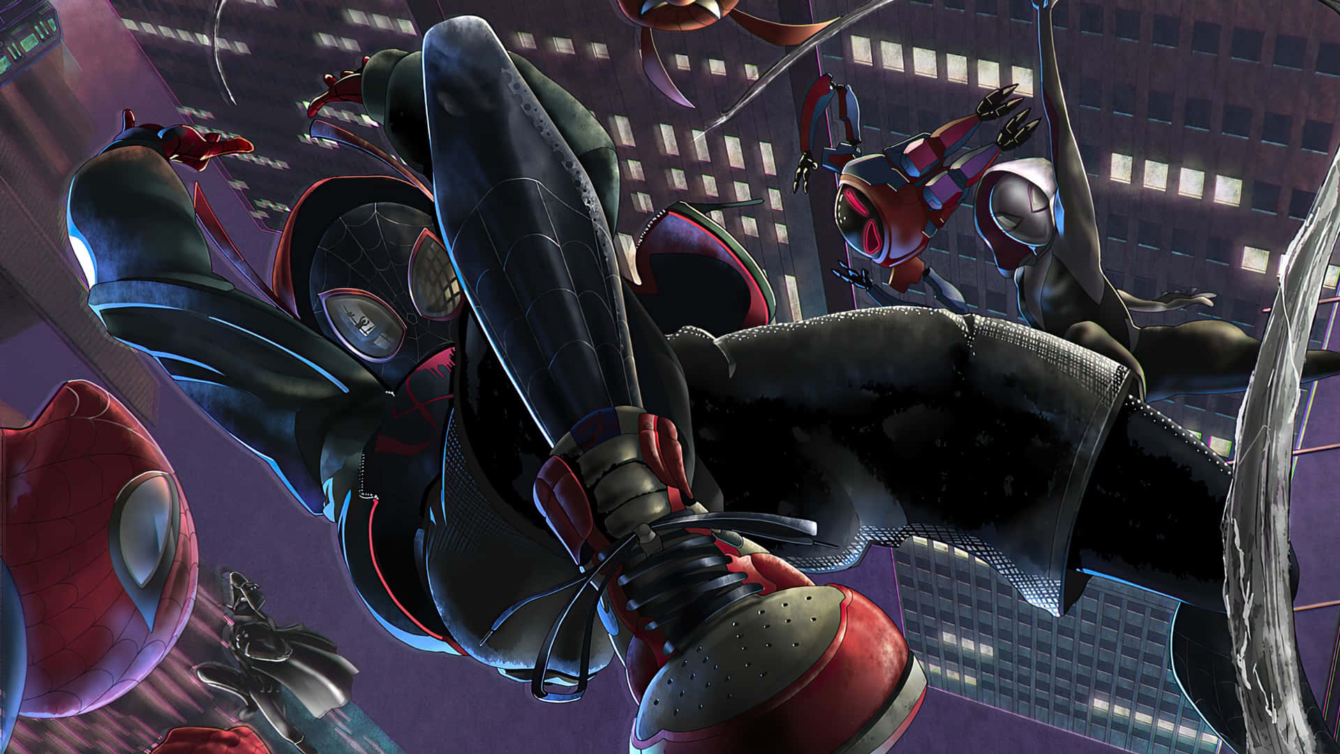Miles Morales Spider Man Action Pose4 K Background