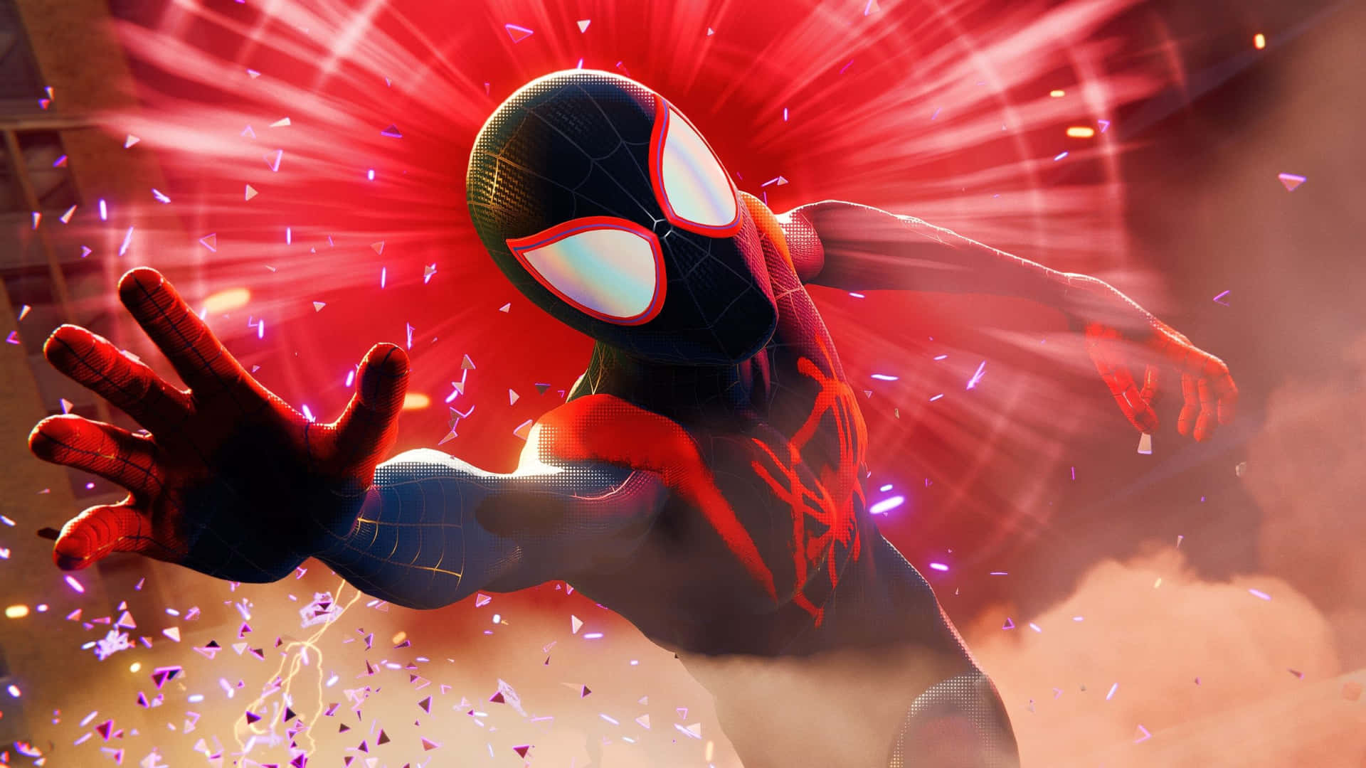 Miles Morales Spiderman Action Pose4 K Background