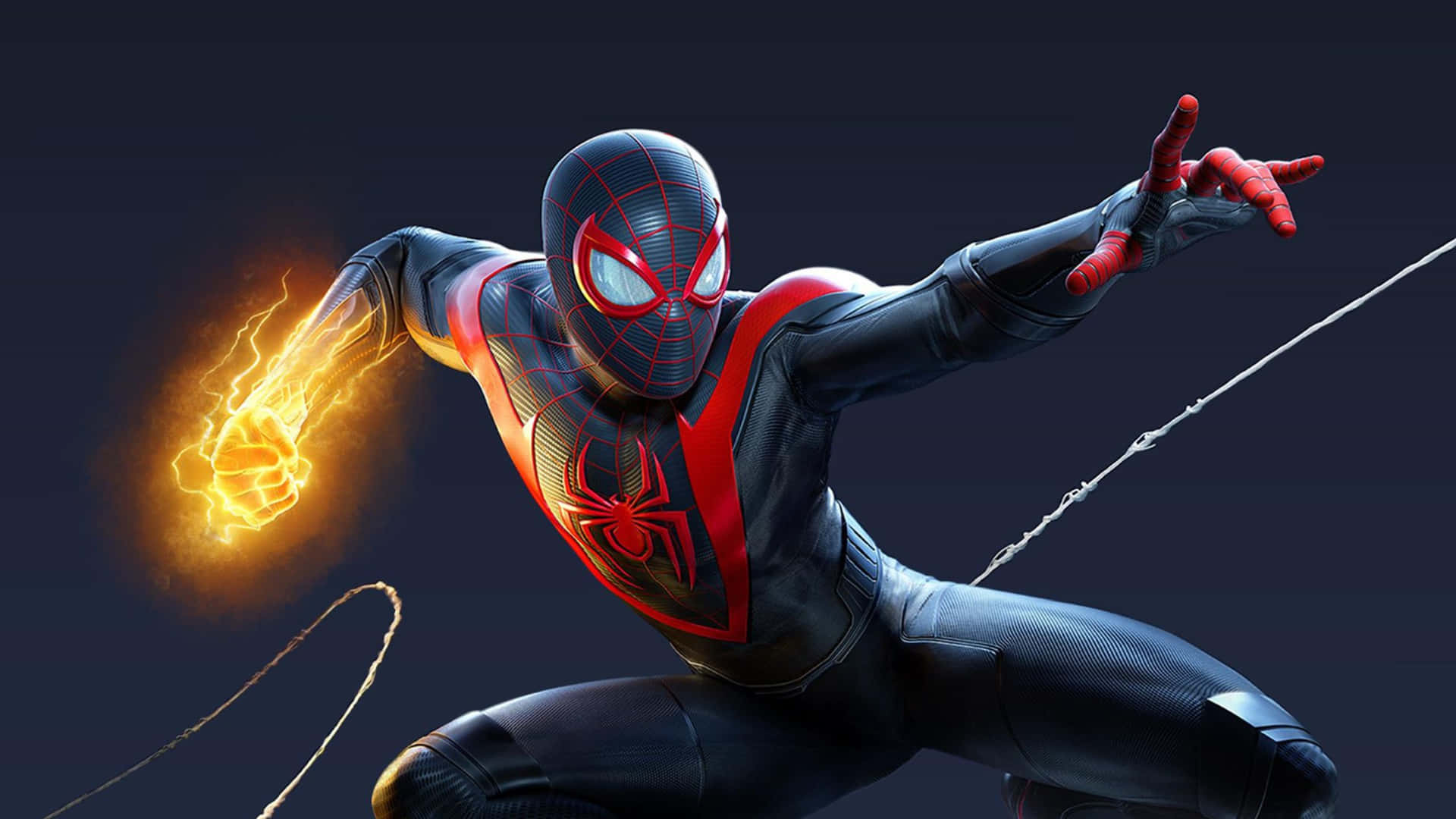 Miles Morales Spiderman Action Pose4 K Background