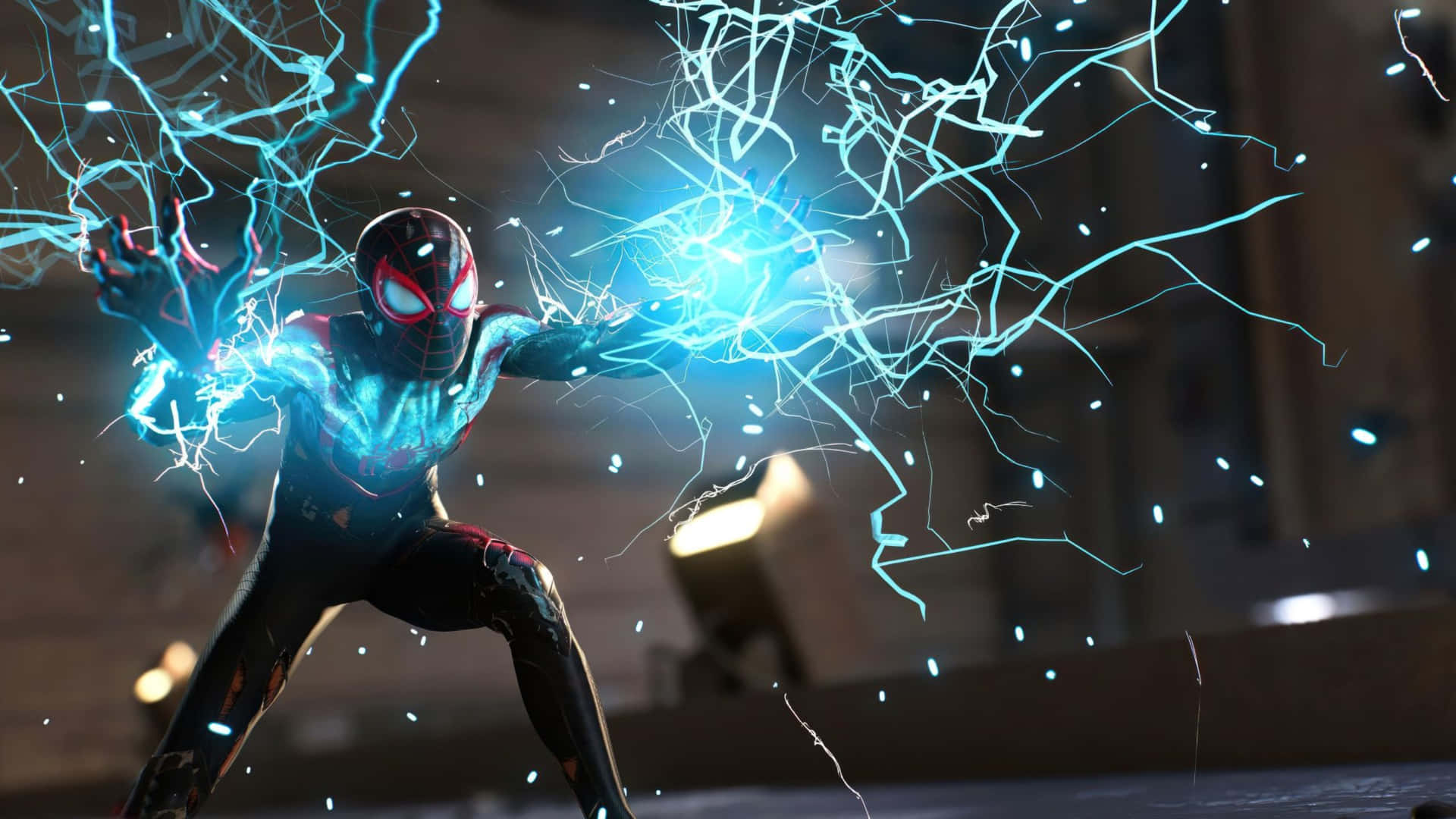 Miles Morales Spiderman Electric Power4 K Background