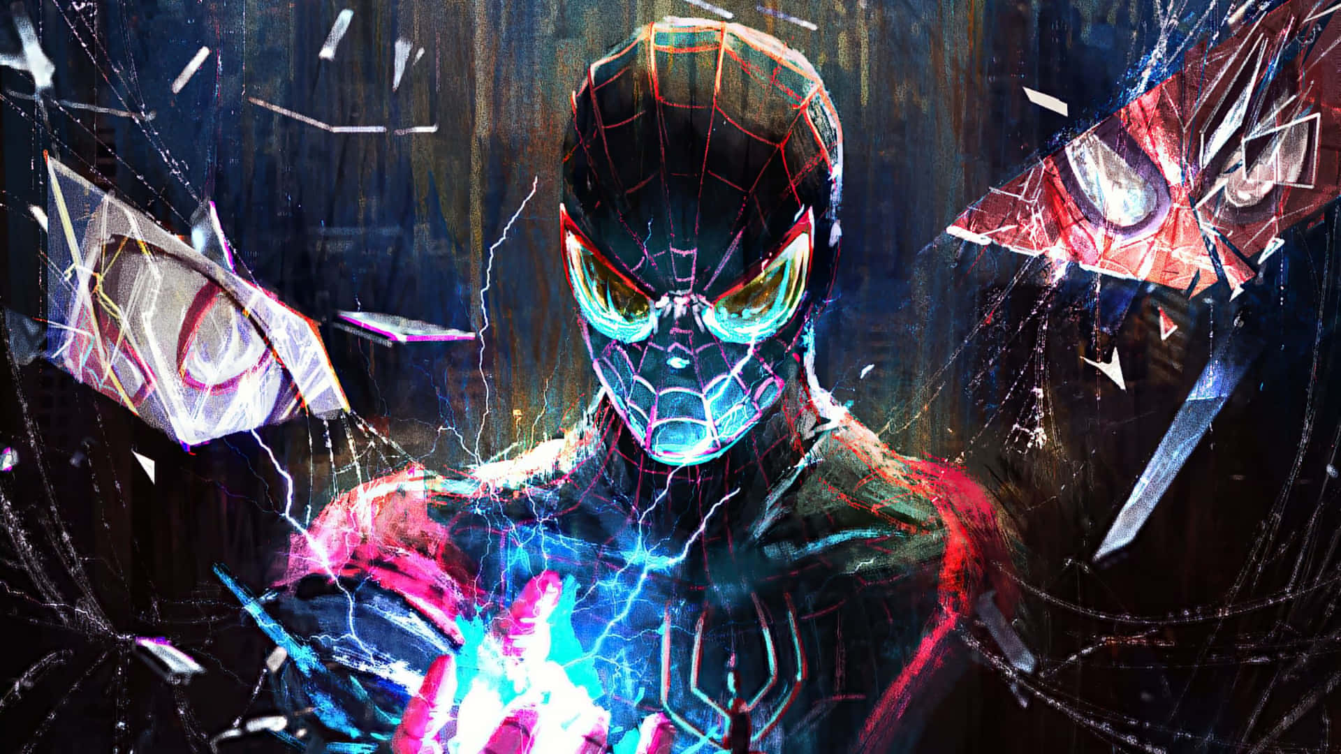 Miles Morales Spiderman Electric Touch4 K Background