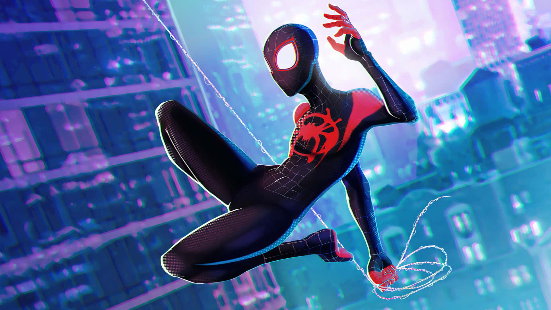 Miles Morales Spiderman Swinging4 K Background