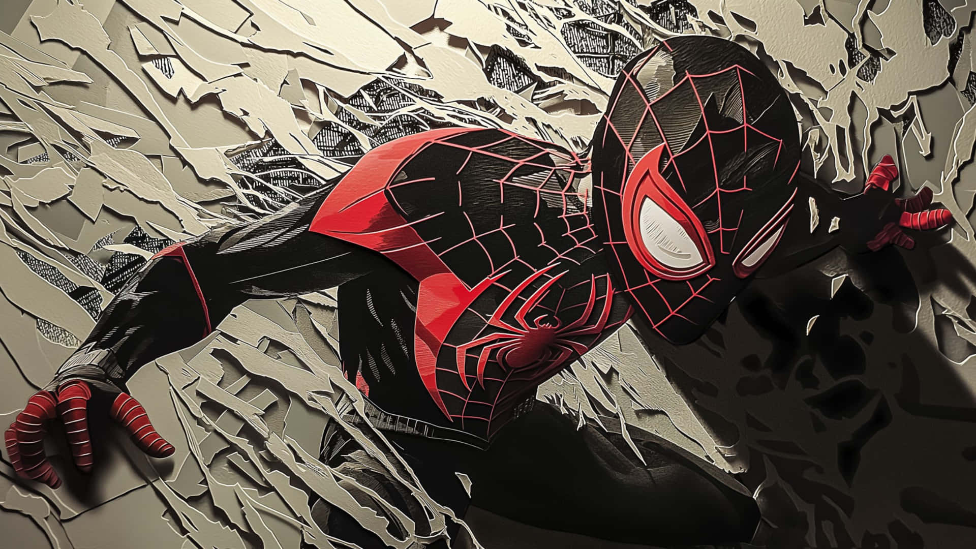 Miles Morales Spiderman Wall Crawl4 K Background