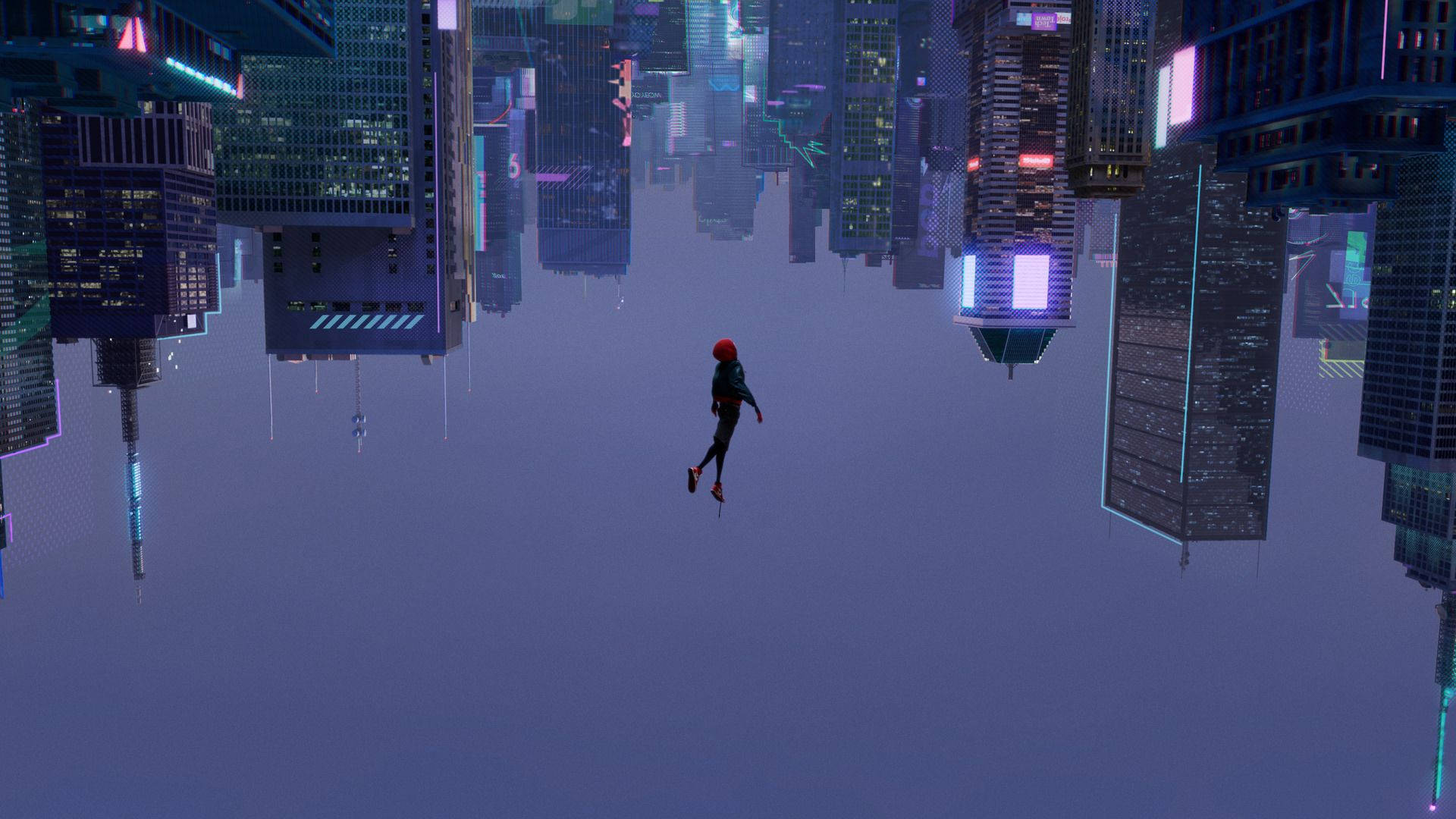 Miles Morales Upside Down City Background