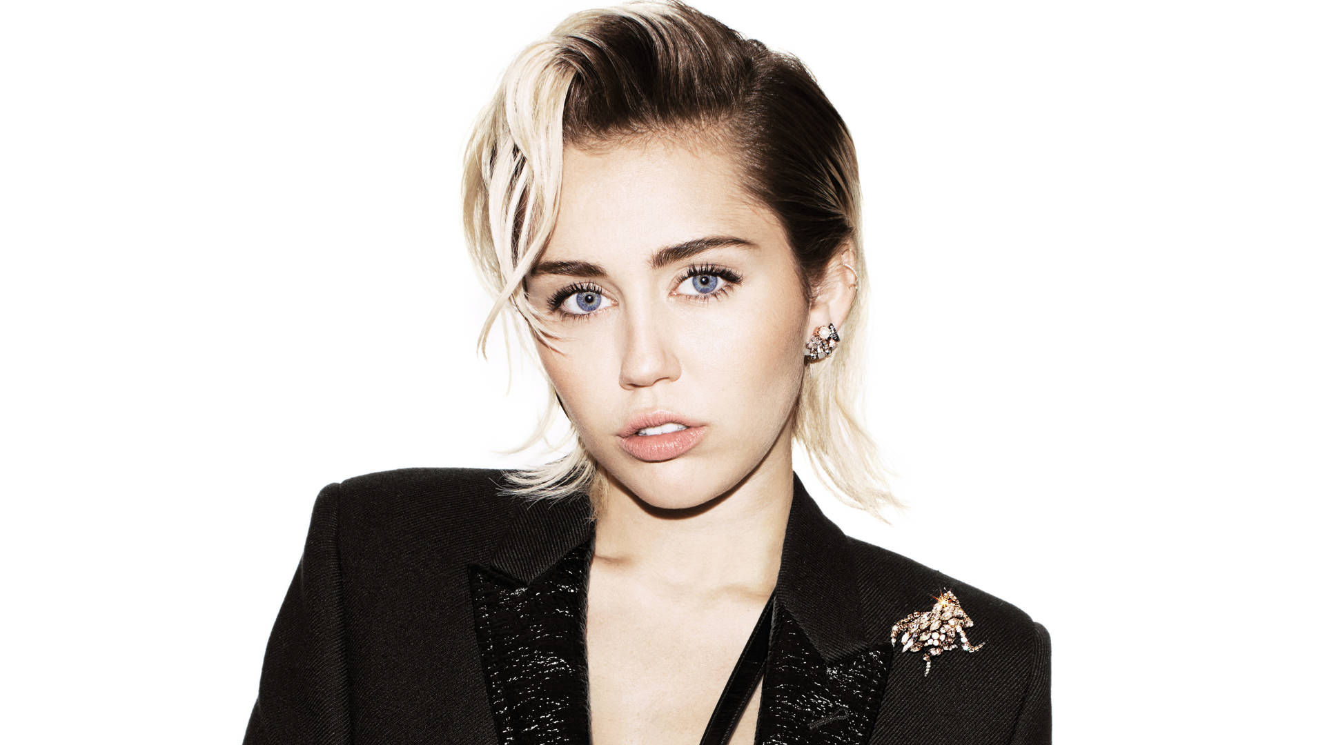 Miley Cyrus In Black Outfit Background