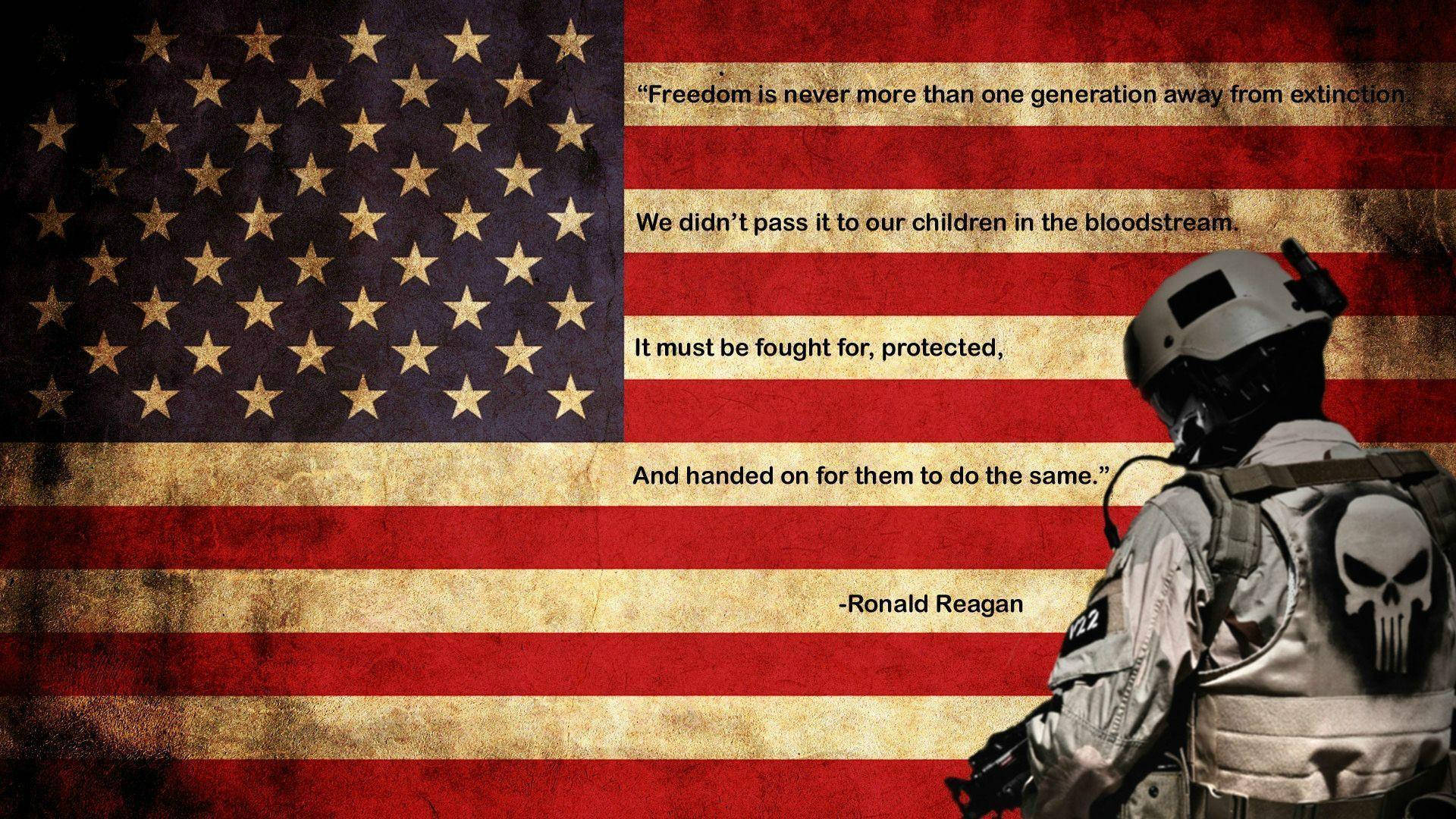 Military American Flag Qoute